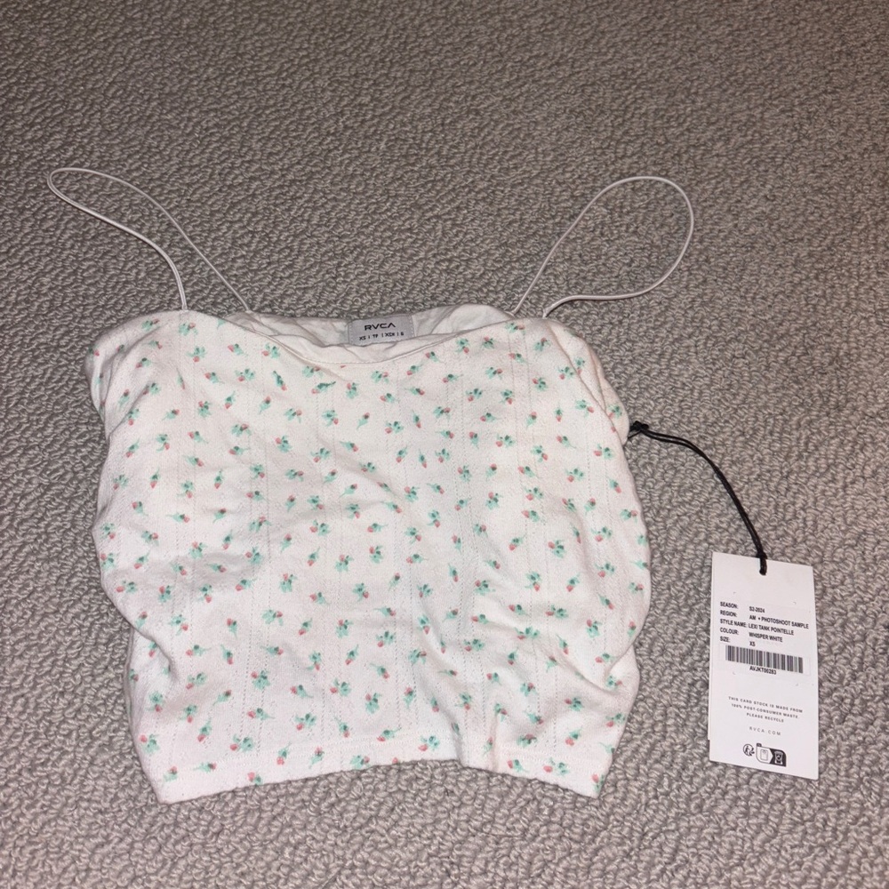 RVCA Women’s Floral Cropped Tank Top New with Tags Size XS